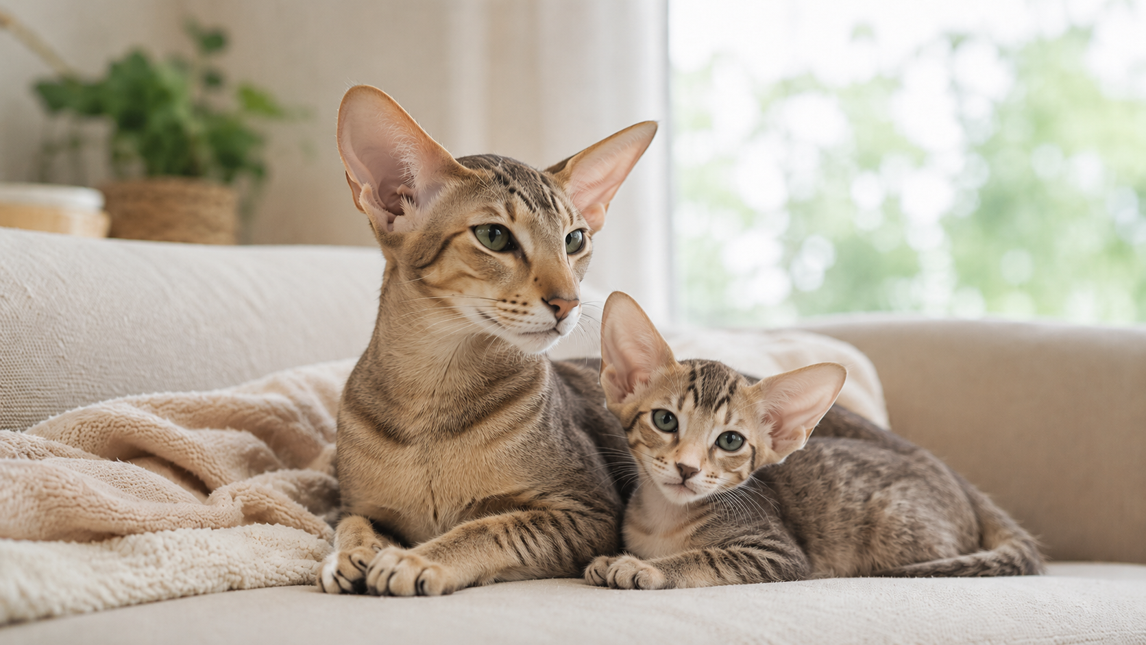 Orientalisch Kurzhaar Katzen in ruhiger Wohnumgebung